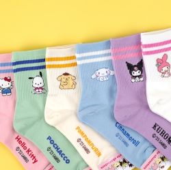 Sanrio Band Long socks, One Size 220-260mm - My Melody