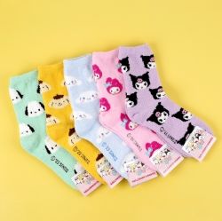 Sanrio Colorful Fluffy Crew socks, One Size 220-260mm - Pompompurin