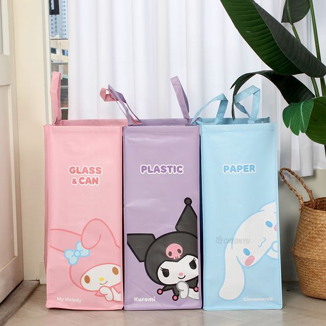 Sanrio Characters 3-Layers a recycling bin 60cm