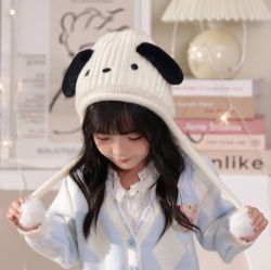 Sanrio Characters Pochacco Face Double Ball Kids Knit Hat