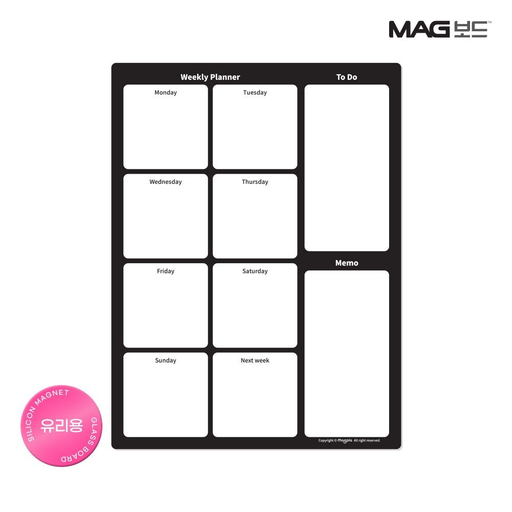 MAGBOARD for Glass - Weekly Planner