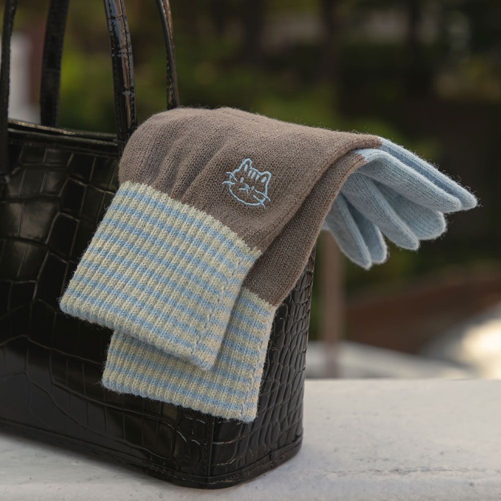 Daily Embroidery Wool Gloves 01 Stamp Cat 