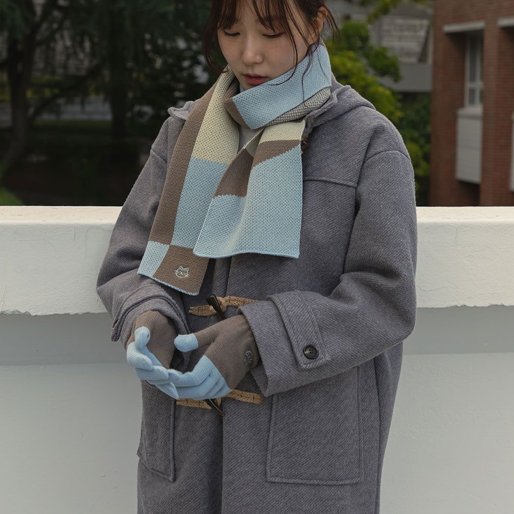 Daily Embroidery Wool Muffler 01 Stamp Cat 