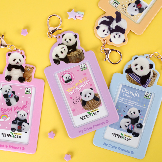 Hello Panda Story Photo Card Case Keyring, Random