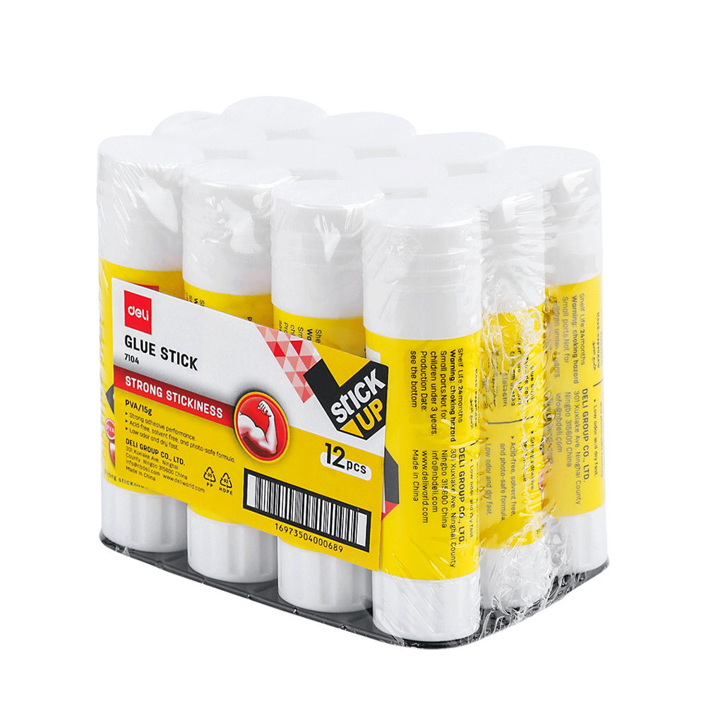 Deli Solid Glue Stick 15g, 12pcs