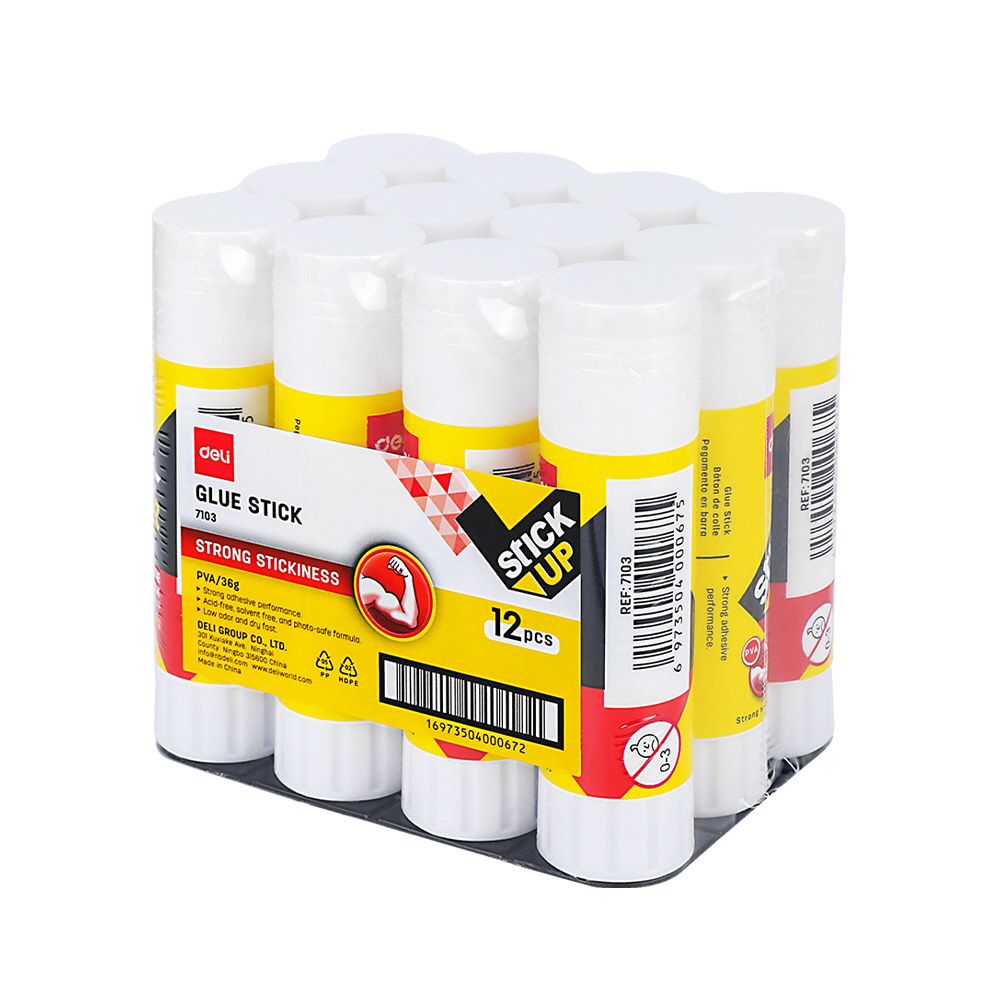 Deli Solid Glue Stick 36g, 12pcs