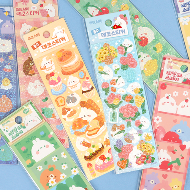 Molang Polaroid decoration sticker, Set of 50 sheets
