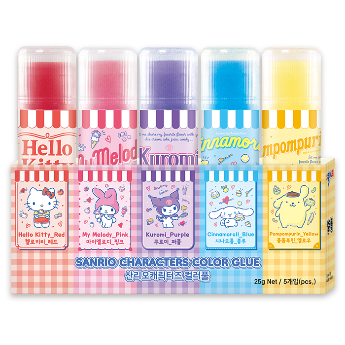 Sanrio Characters Color Solid Glue Stick 25g 5pcs