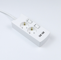 USB Individual Multi-Tab 2 Outlet 1M