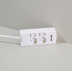 USB Individual Multi-Tab 2 Outlet 1M