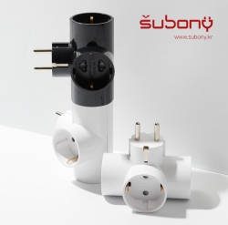 Attachable Multi-socket T-shaped 3-Outlet White