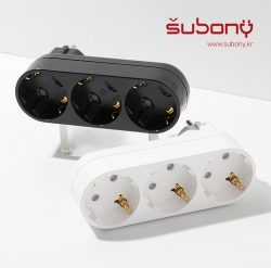 Attachable Multi-socket I-shaped 3-Outlet White