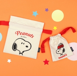 Snoopy Drawstring Pouch Ivory S