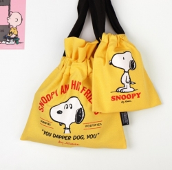 Snoopy Drawstring Pouch Yellow S