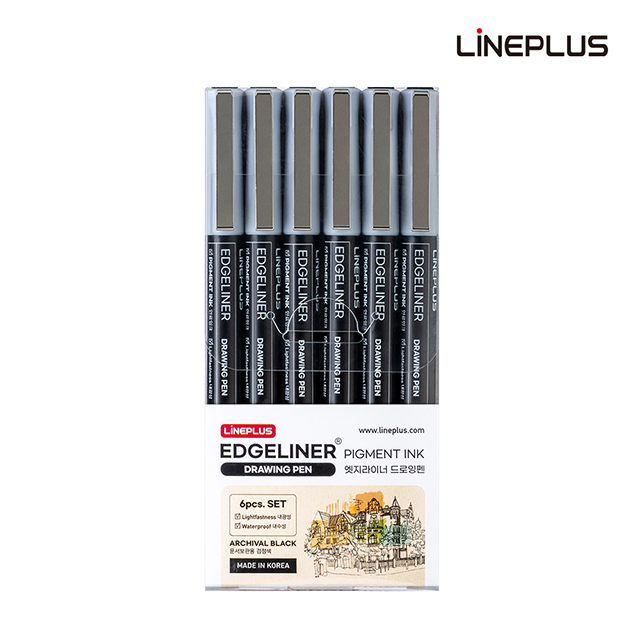 EDGELINER DRAWING PEN 6pcs 1set