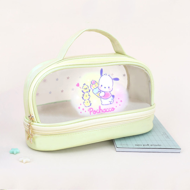 Pochaco Icecream Transparent 2-tier Pouch_S(Yellow)
