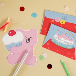 Jelly Bear Shaped Letter paper- 01 Birthday