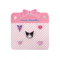 Kuromi 3D Face Theme Shoes Charm Set