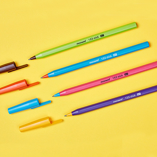 153 스틱 비비드 볼펜-0.7mm  (12개 1세트)