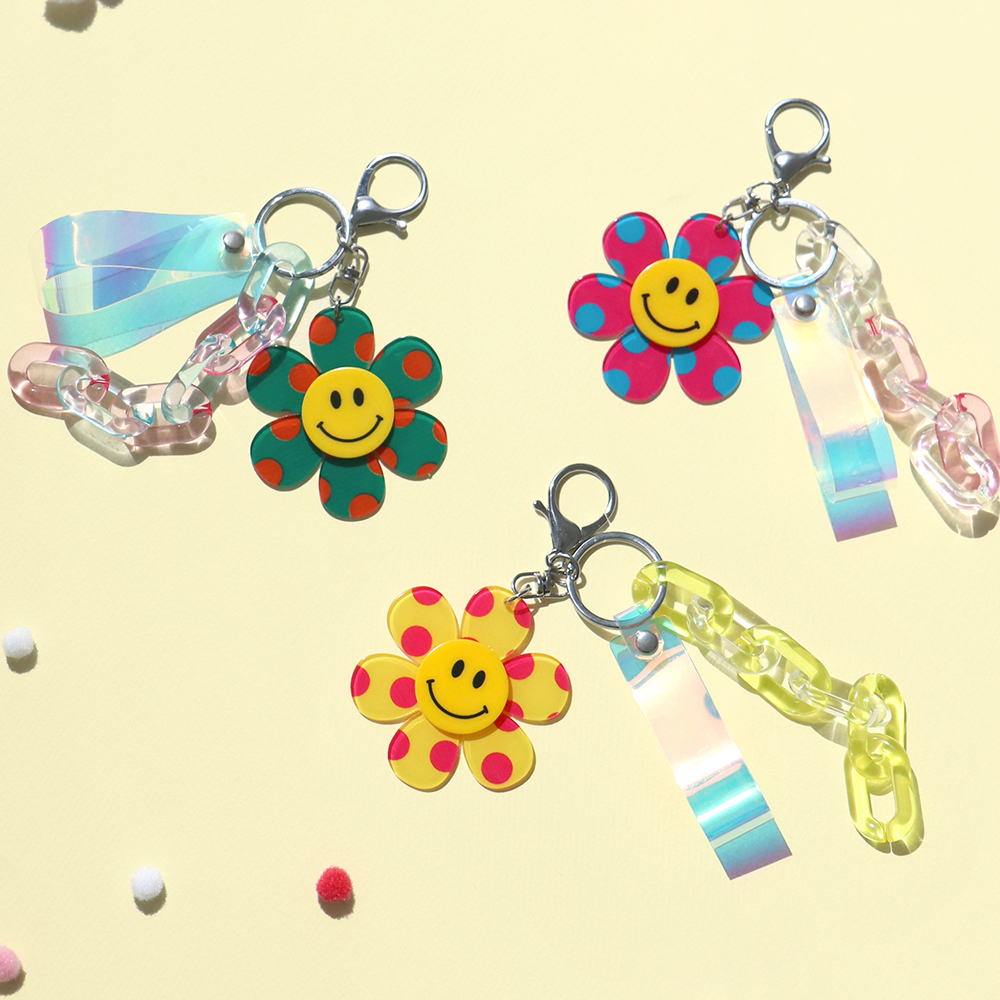 비팬시 패턴 스마일 키링