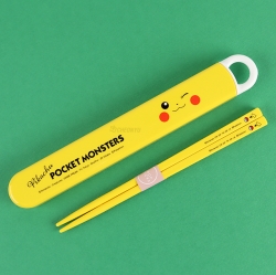 POKEMON Pikachu Slide Chopsticks Case Set 16.5cm