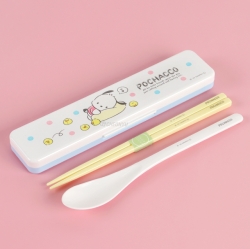 Pochacco Spoon and Chopsticks Combi Set 18cm