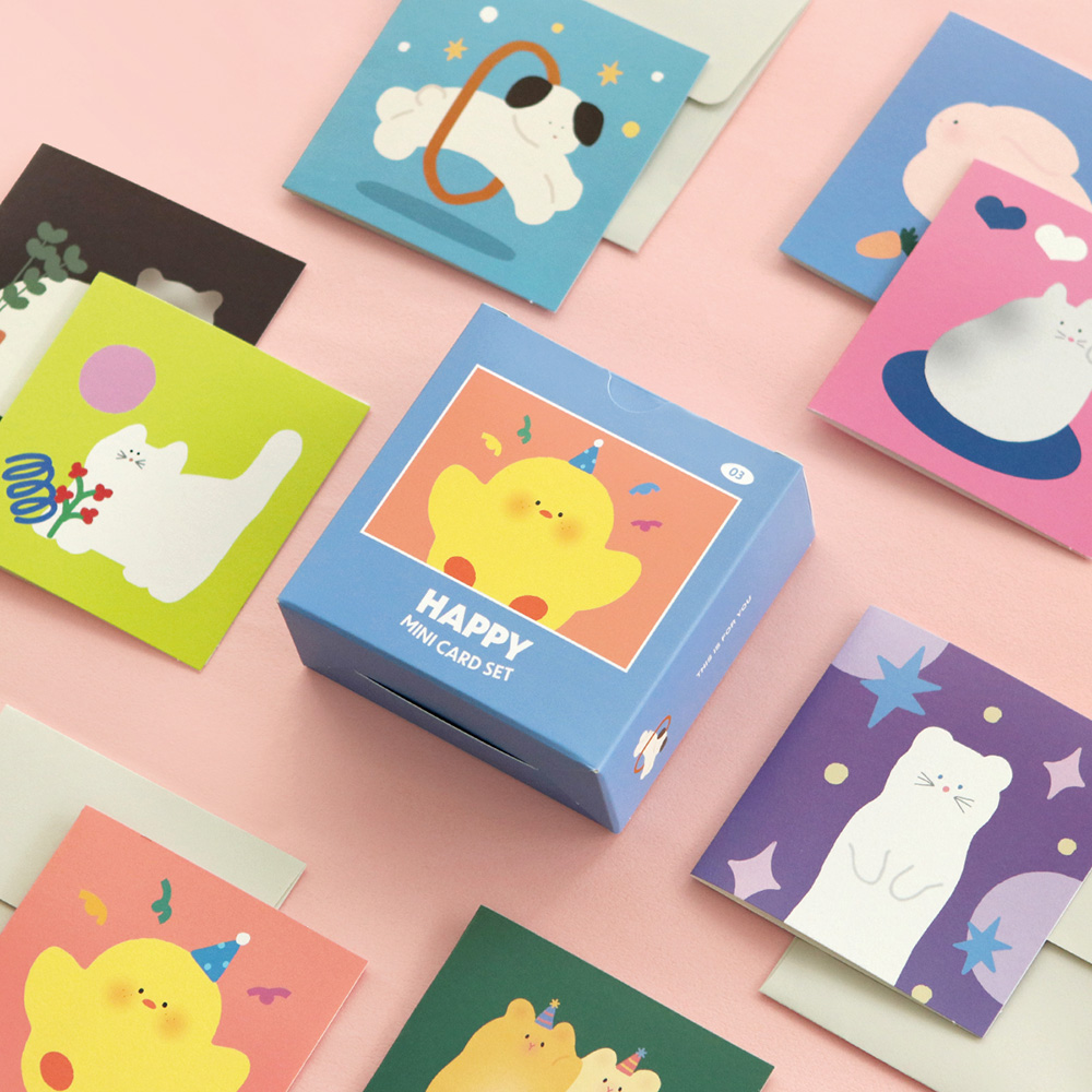해피 미니카드 세트 대용량 편지지
