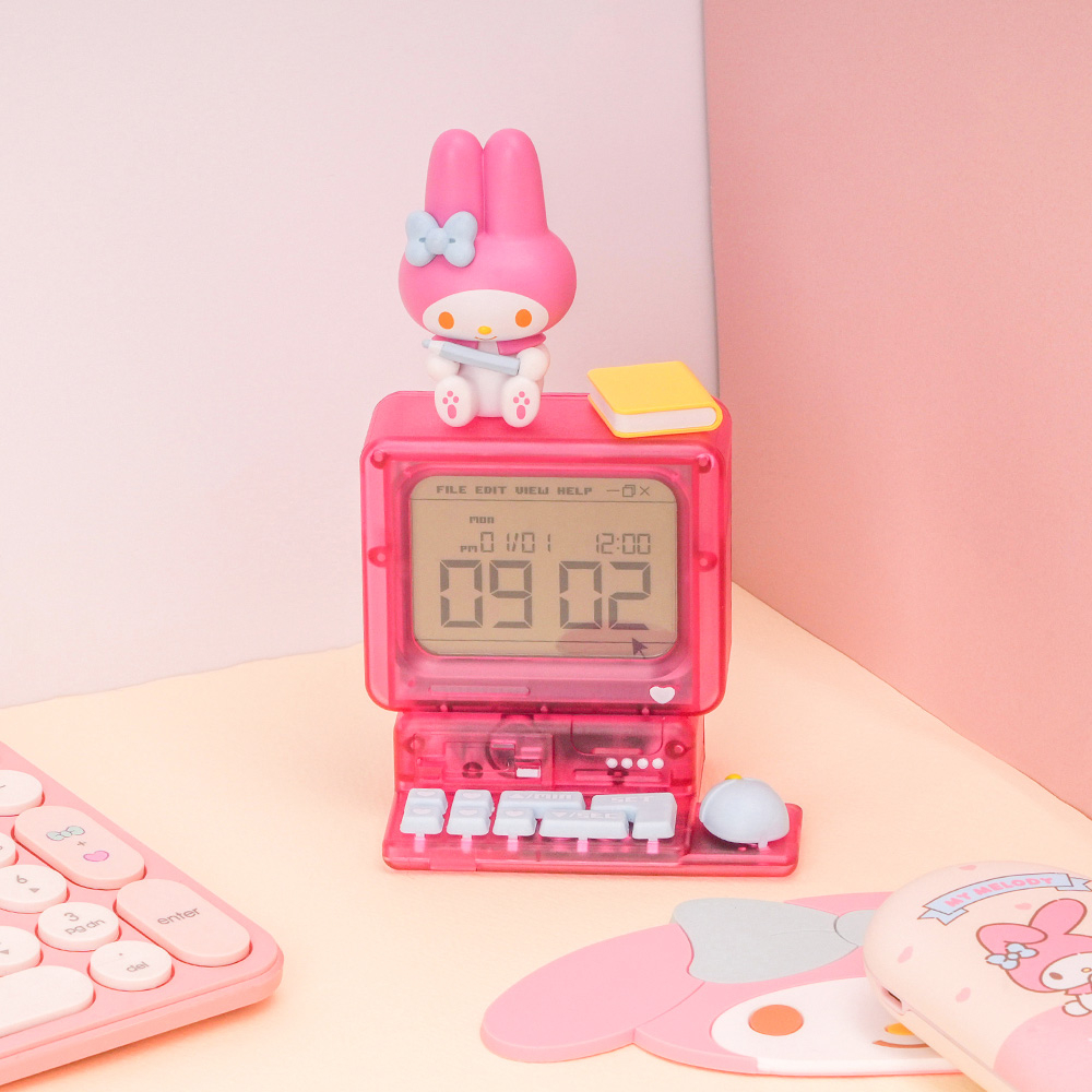 마이멜로디 레트로 컴퓨터 탁상시계 
