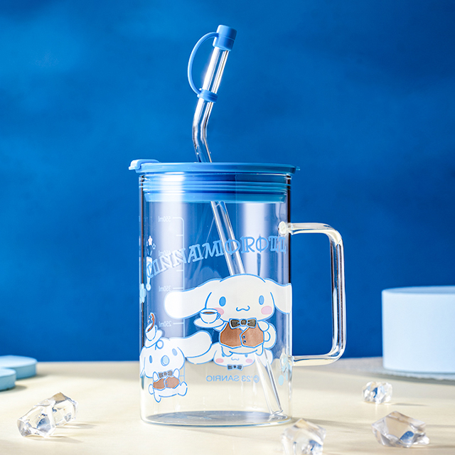 시나모롤 빨대 유리컵 700ml