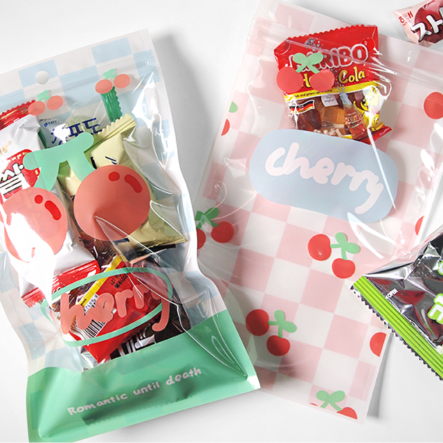 체크 패턴 지퍼백(디자인랜덤) 10개입