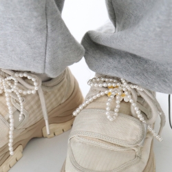 BFANCY Shoes double pearl ribbon