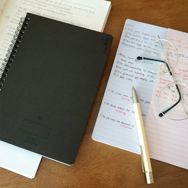 공백 6색 줄노트  - 블랙 148x210