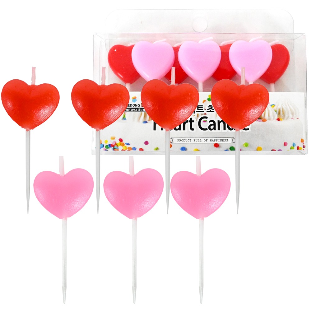 Birthday Heart Candles 7pcs