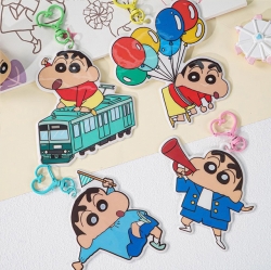 Crayon Shin-chan Keyring with Hologram Sticker, Random