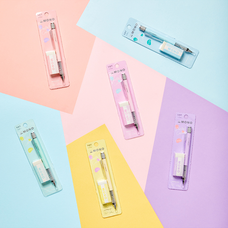 모노 그래프 샤프 0.5 + 모노 지우개 세트_파스텔