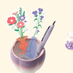 flower free line clear bookmark