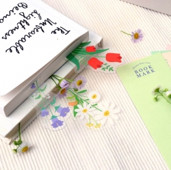 flower free line clear bookmark