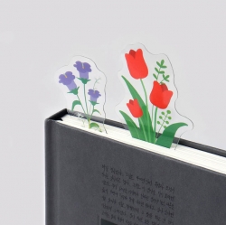 flower free line clear bookmark
