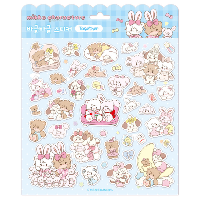 미코 캐릭터즈 바글바글 스티커 - 투게더