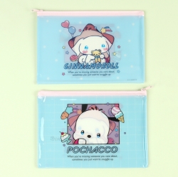 Cinnamoroll & Pochacco New Retro Flat Zipper Pouch