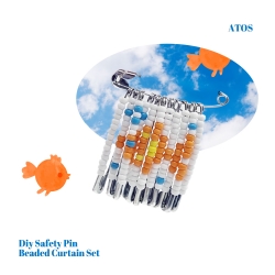 DIY Safety Pin Beaded Curtain Set, Random