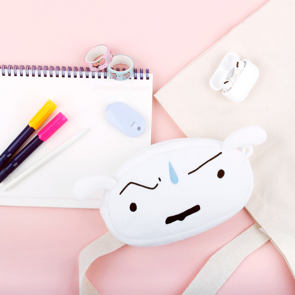 Crayon Shin-chan Face Pouch - Cheer Up, Whitey