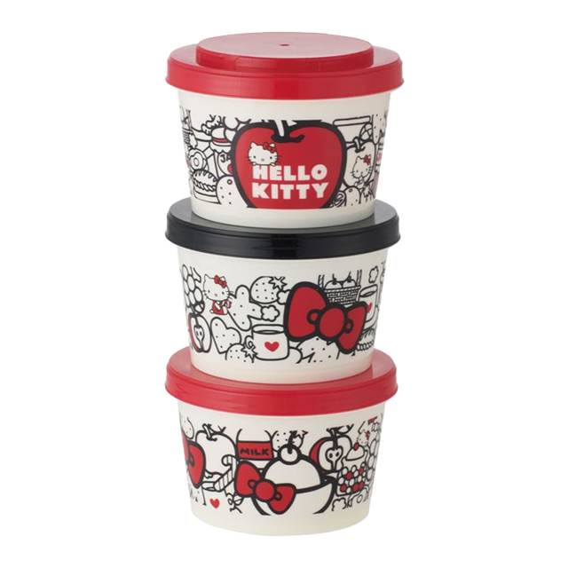 Hello Kitty Food Red Joint Storage Container 3P