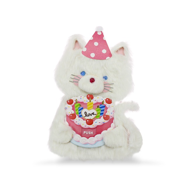 LED 냥이 생일 인형카드