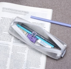 Mesh Zipper Makeup Simple Pouch Pencil Case