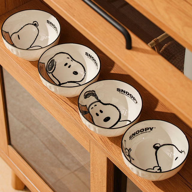 피너츠 스누피 세라믹 공기밥 4P