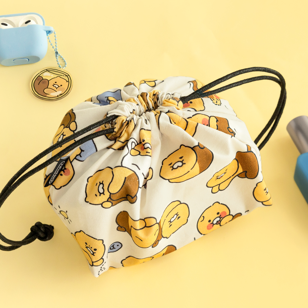 춘식이 오디너리 패턴 스트링 파우치