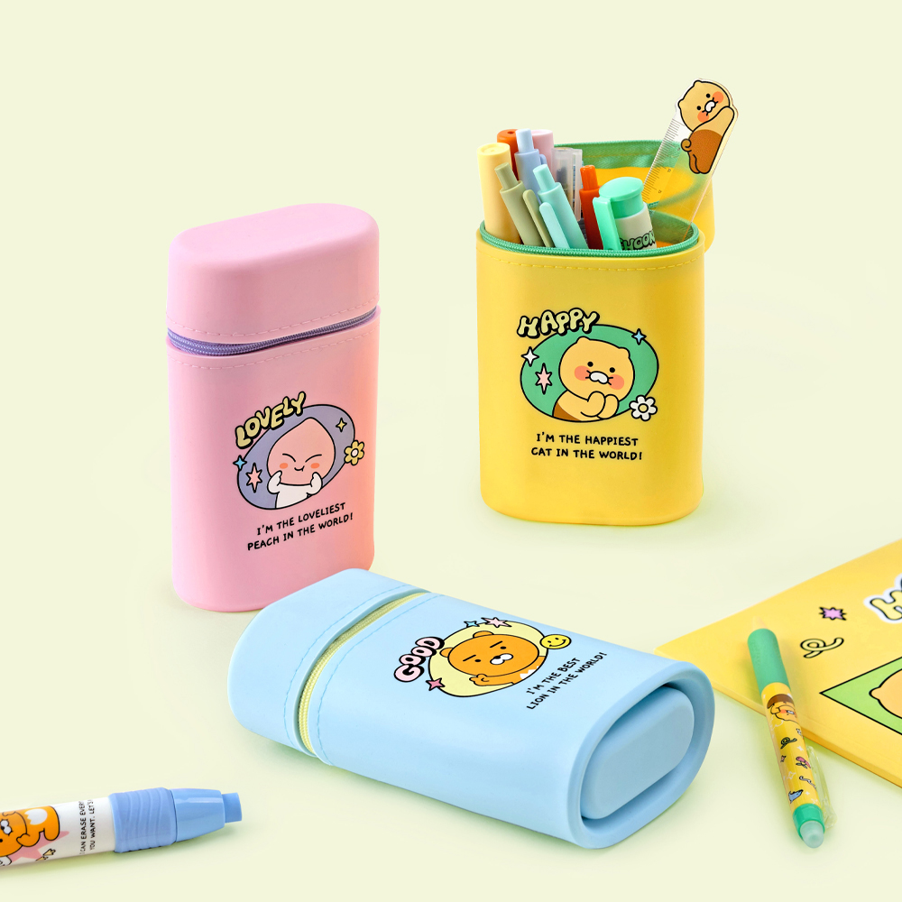 Kakao friends say cheese silicon standing pencil case