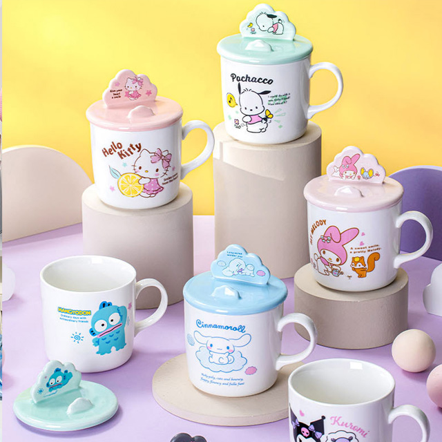 산리오 뚜껑 거치대 머그컵 400ml