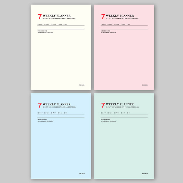 7위클리플래너 심플 (색상랜덤)